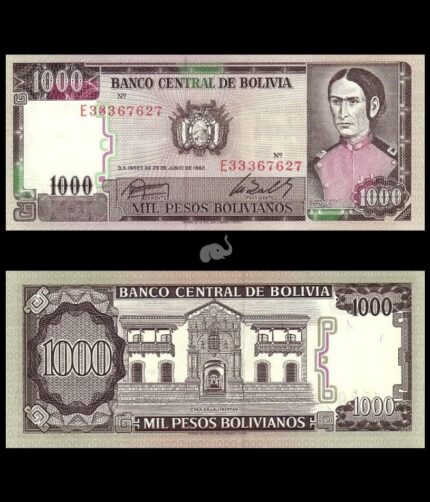 Bolivia 1.000 Pesos Bolivianos 1982 P-167a(3) UNC Bank note