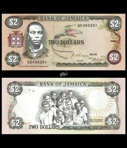 Jamaica 1 Dollar 1992 P-69d UNC Bank Note
