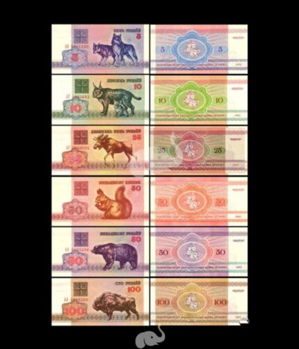 Belarus 50 - 100 Rubels 1992 Set of 6 UNC