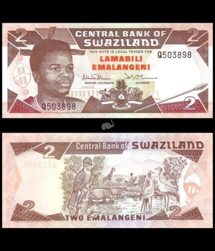 Swaziland 2 Emalangeni 1992 P-18a AUNC Bank Note