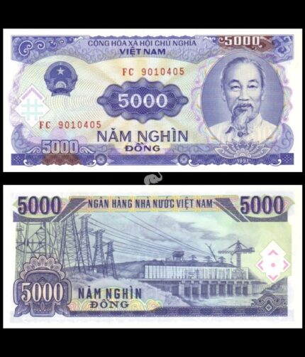 Vietnam 5000 Dong 1991 P-108a UNC Bank Note