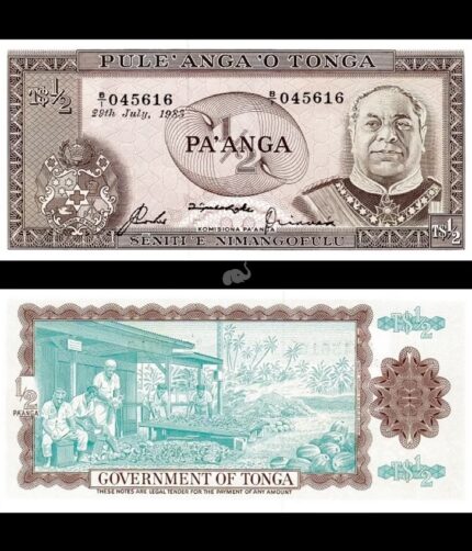 Tonga 1/2 Paanga 1983 P-18c UNC Rare