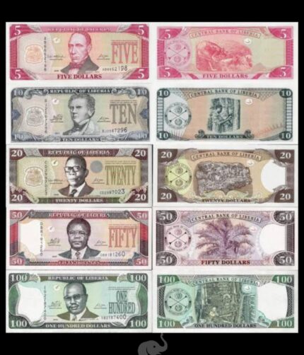 Liberia 5 - 100 Dollars 2004-11 P-26-30 Set of 5 UNC