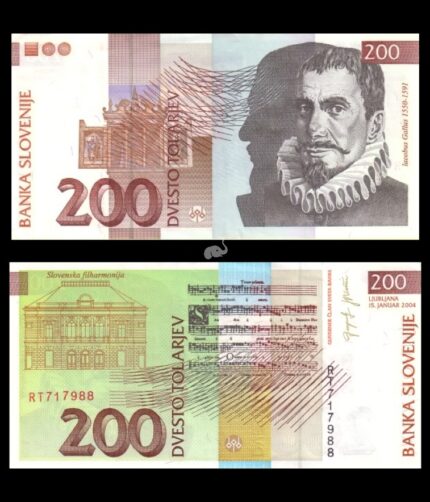 Slovenia 200 Tolarjev 2004 P-15d UNC