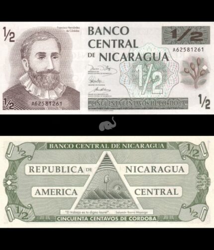 Nicaragua 1/2 Cordoba 1991 P-171 UNC
