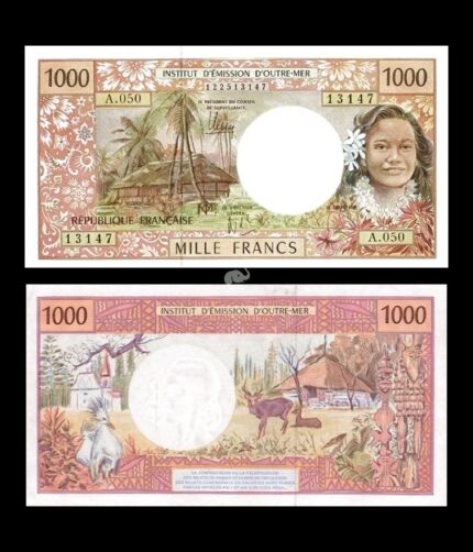 French Pacific Territories 1000 Francs P-2l XF Rare