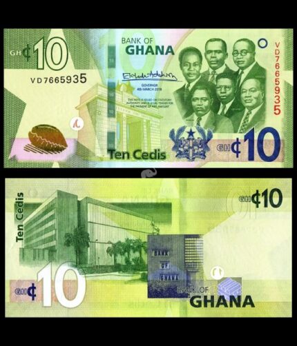Ghana 10 Cedis 2019 P-W47 UNC