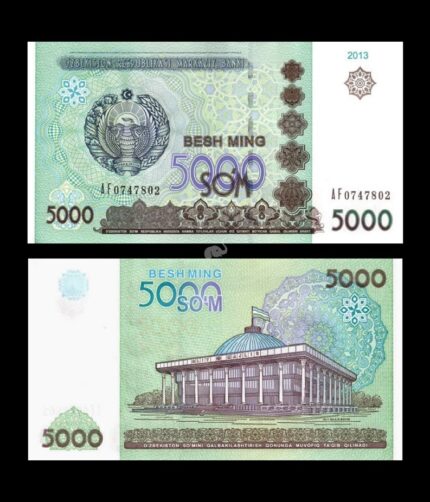 Uzbekistan 5000 Som 2013 P-83 UNC Bank Note