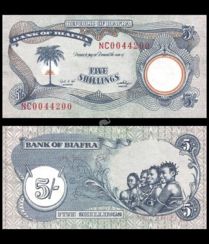 Biafra 5 Shillings 1969 P-3a UNC