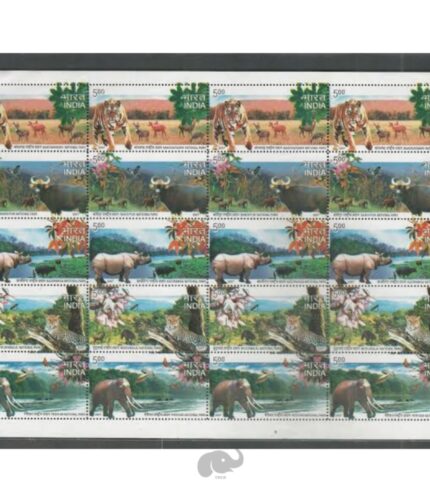 National Parks of India – Mix Setenant Sheet- FullSheet (Set of 5) India MNH – 2007