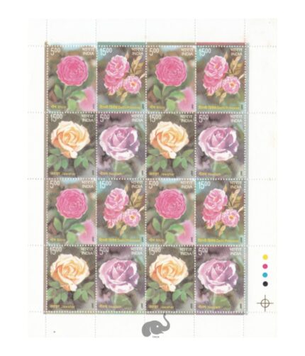 India-Sheetlets Fragrance of Roses (Perfumed) without Border 2007