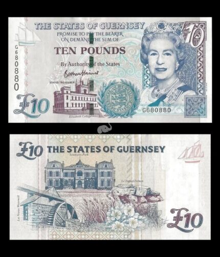 Guernsey 10 Pounds 1997-2023 P-57e UNC Queen