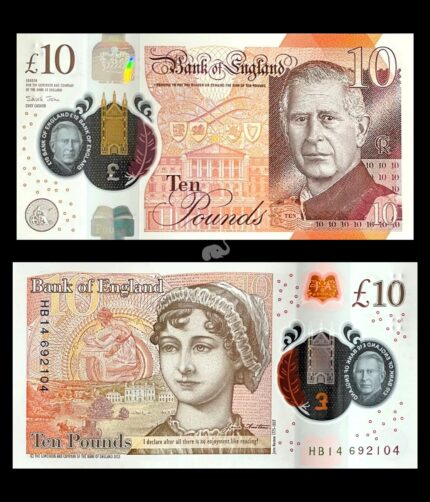 England UK 10 Pounds 2024 P-W399 Polymer UNC Bank Note