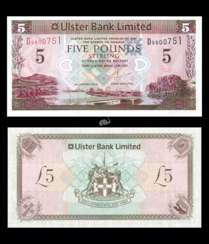 Northern Ireland 5 Pounds Sterling 2013 P-340b UNC Rare