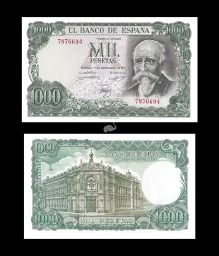 Spain 1000 Pesetas 1971 P-154 Commemorative UNC Rare