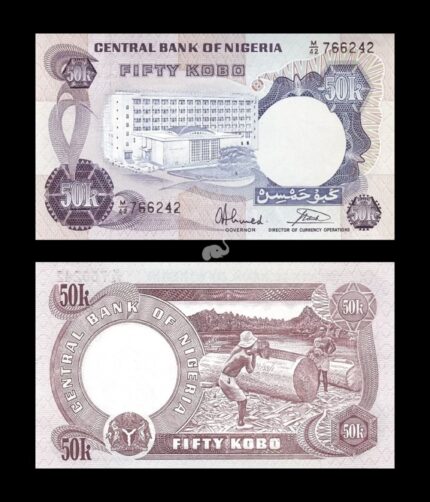 Nigeria 50 kobo 1973-78 P-14g UNC Bank note