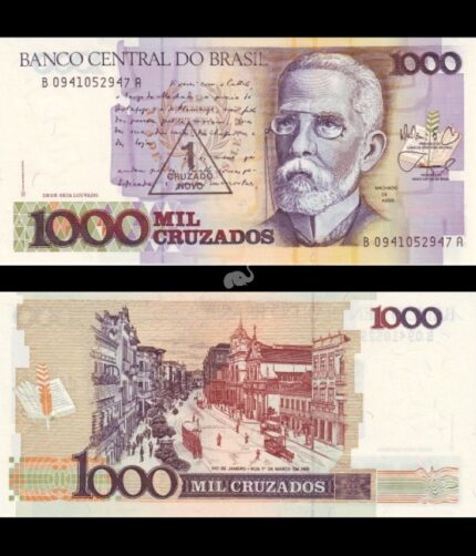 Brazil 1000 1 Cruzado Novo 1989 P-216b UNC