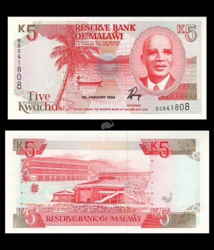 Malawi 5 Kwacha 1994 P-24b UNC Rare