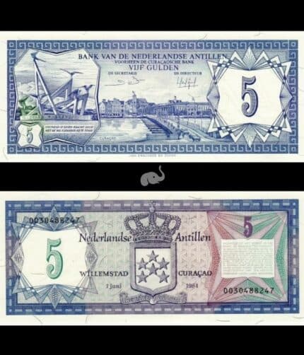 Netherlands Antilles (Curaçao) 5 Gulden 1984 P-15b UNC Rare