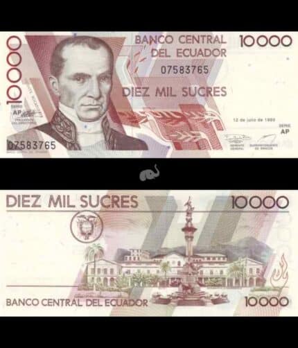 Ecuador 10000 Diez Mil Sucres 1999 P-127 UNC
