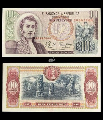Colombia 10 Pesos Oro 1980 UNC
