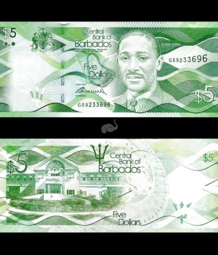 Barbados 5 Dollars 2013 P-74a UNC Rare