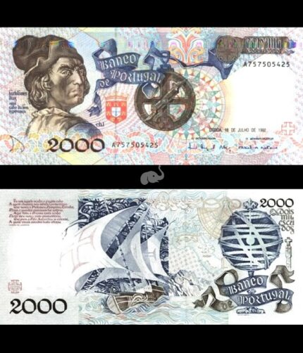 Portugal 2000 Escudos 1992 P-186c UNC Extreme Rare Pick