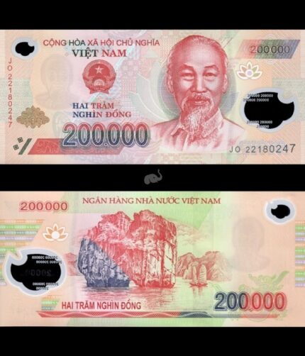 Vietnam 200,000 Dong 2022 P-123 Polymer UNC Bank Note