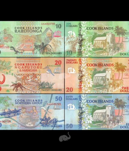 Cook Islands 10-50 Dollars 1992 UNC Set 3