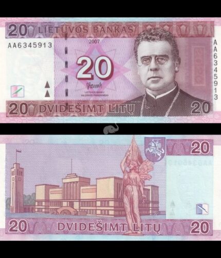 Lithuania 20 Litu 2007  P-68  UNC