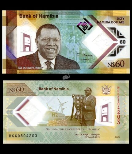 Namibia 60 Dollars 2025 Polymer Commemorative UNC Polymer