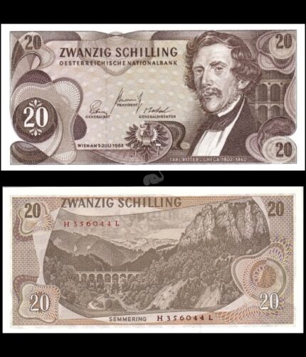 Austria 20 shillings 1967 P-142a(1) UNC