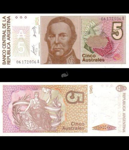 Argentina 5 Australes 1985 P-324a UNC