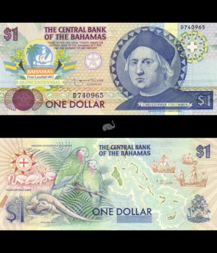 Bahamas 1 Dollar 1992 P-50 Commemorative UNC