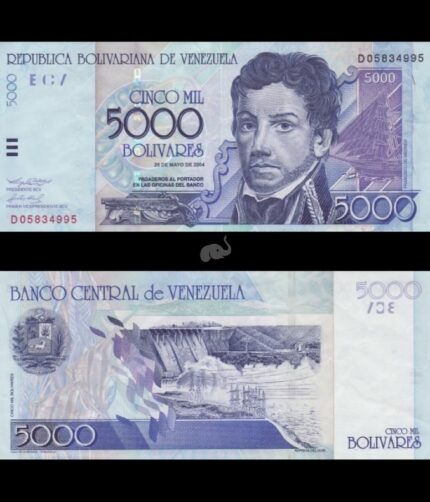 Venezuela 5000 Bolivares 2004 P-84c UNC