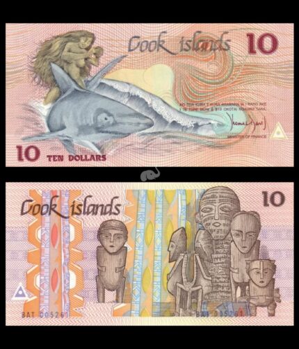 Cook Islands 10 Dollars 1987 P-4 UNC
