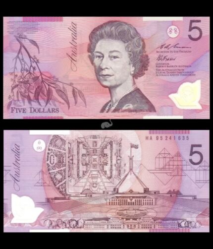 Australia 5 Dollars 1995 P-51a UNC Polymer