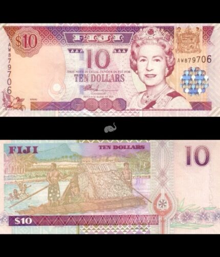 Fiji 10 Dollars 2002 P-106a UNC Queen