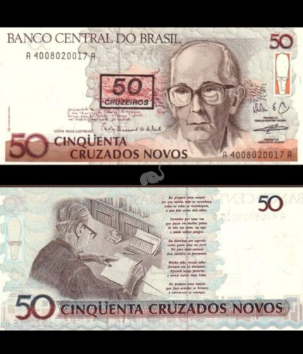 Brazil 50 Cruzeiros 1990 P-223 UNC