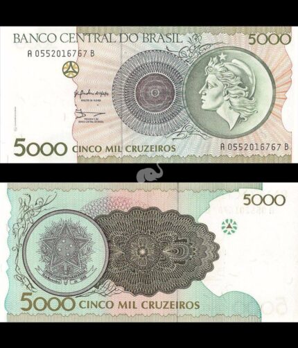 Brazil 5000 Cruzeiros 1990 P-227 UNC
