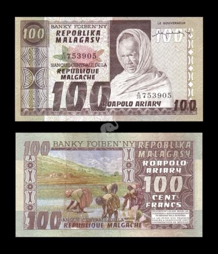 Madagascar 100 Francs 1975 P-63 UNC