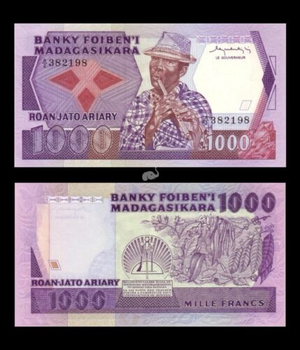 Madagascar 1000 Francs 1983 P-68a UNC