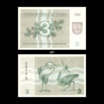 Lithuania 3 Talonas 1991 P-33b UNC