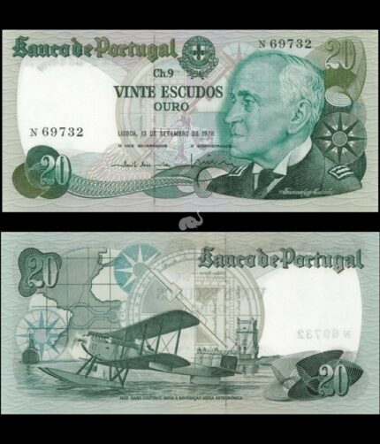 Portugal 20 Escudos 1978 P-176a(6) UNC