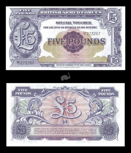 British Armed Forces 5 Pounds 1948 P-M23 UNC