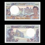Tahiti 500 Francs 1985 P25d UNC Papeete Overprint