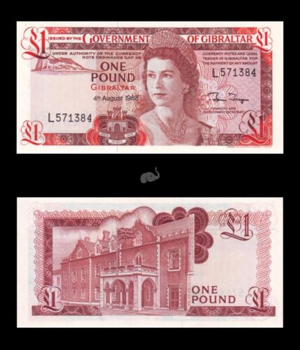 Gibraltar 1 Pound 1988 P20e UNC with mild stains