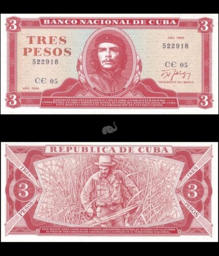 Cuba 3 Pesos 1989 P107b UNC