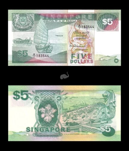 Singapore 5 Dollars 1989 P19 UNC